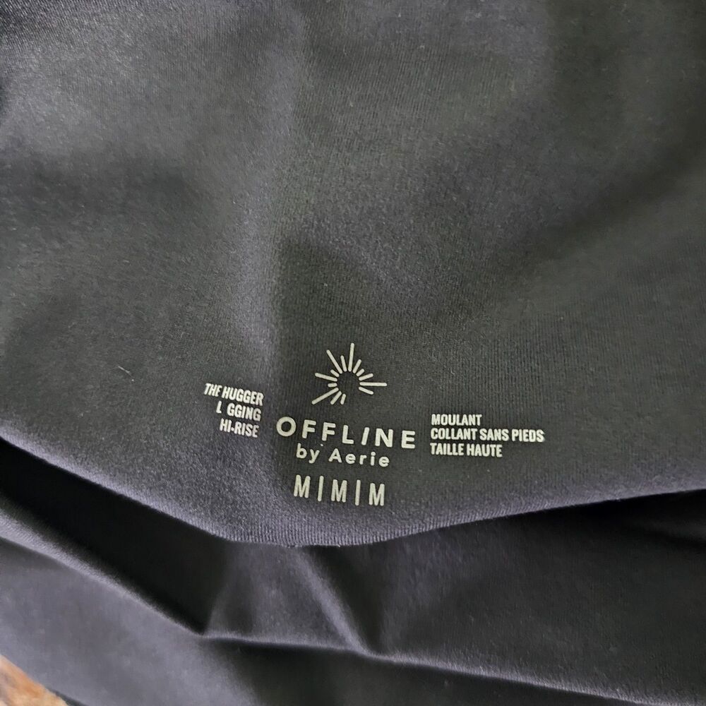 Offline By Aerie The Hugger Legging Hi-Rise Split Hem Black Size Medium - Picture 9 of 12